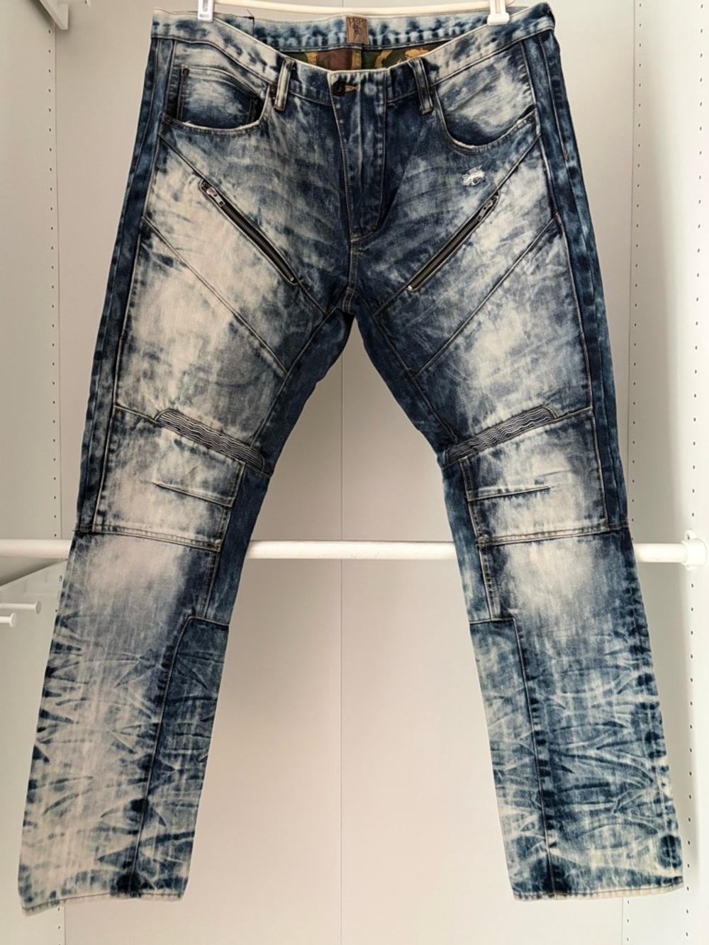 PRPS Acid Wash Moto Denim 42x33